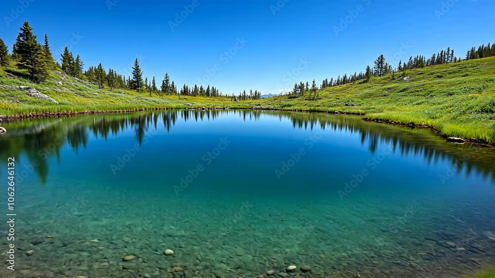 Serene Mountain Lake with Clear Water, alpine lake, blue lake, green lake, crystal clear water, lake reflection Serene Mountain Lake with Clear Water, alpine lake, blue lake, green lake, crystal clear water, lake reflection