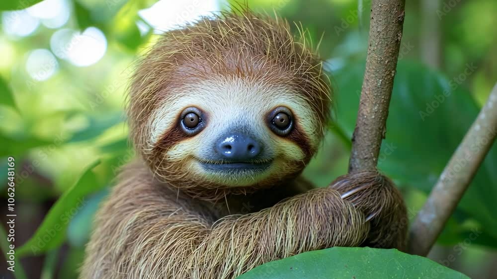 Cute Sloth in a Tree, baby sloth, adorable, funny, animal, mammal Cute Sloth in a Tree, baby sloth, adorable, funny, animal, mammal