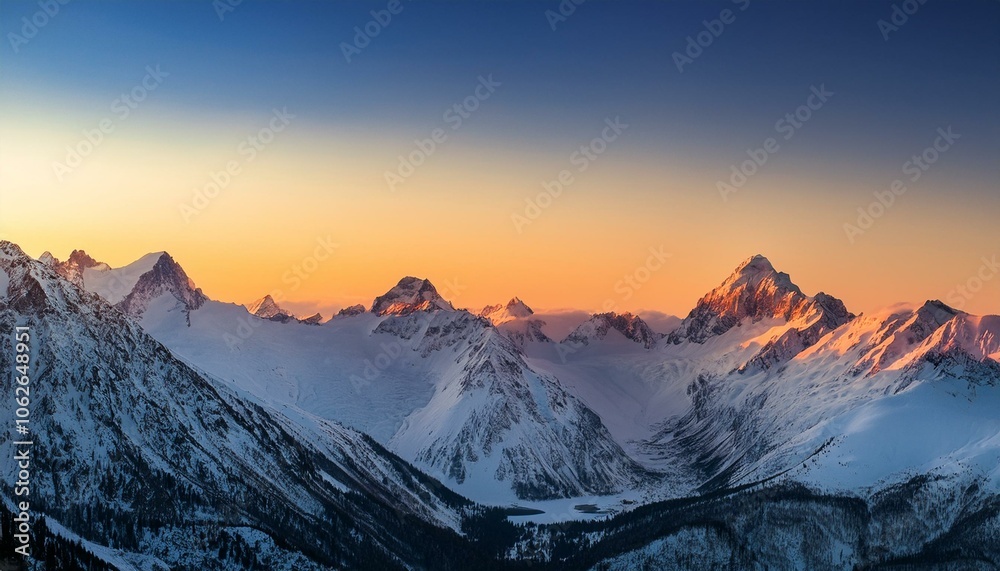 Majestic Mountain Landscape at Sunset Majestic Mountain Landscape at Sunset