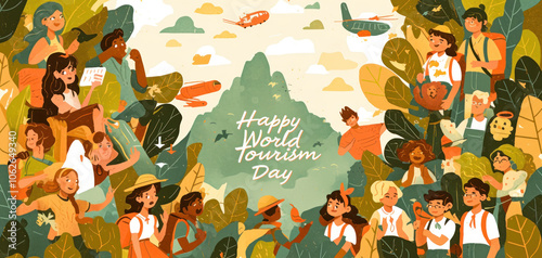 Happy World Tourism Day Illustration photo