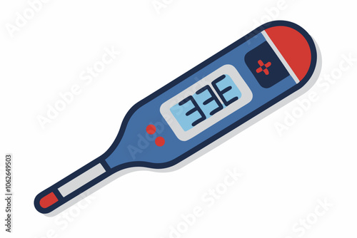 Electronic body thermometer displaying very high temperature