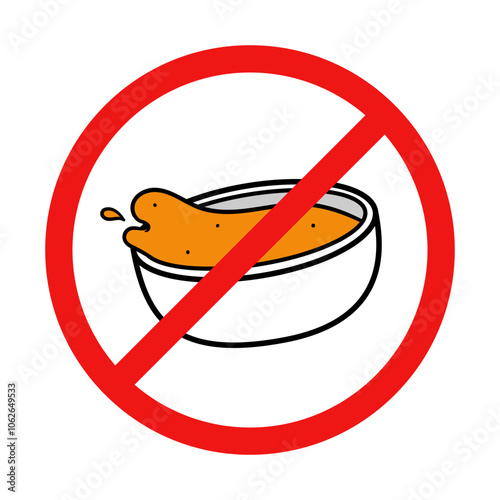 No Soup Sign on White Background