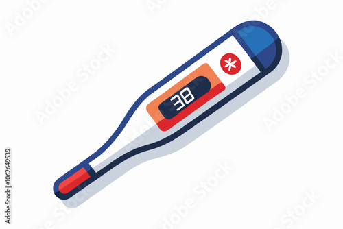 Electronic body thermometer displaying very high temperature