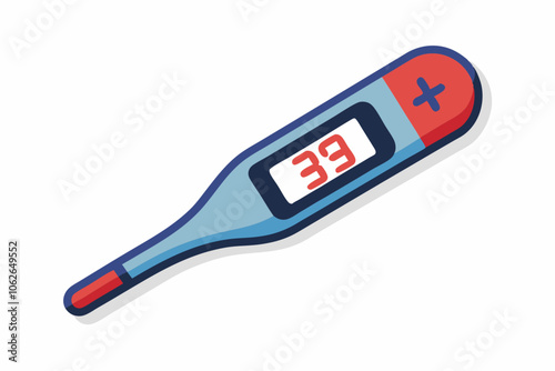 Electronic body thermometer displaying very high temperature