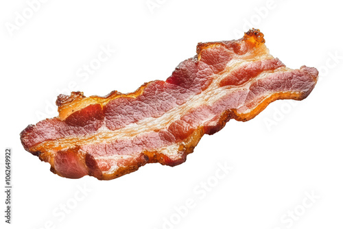 Single fried crispy bacon slice 