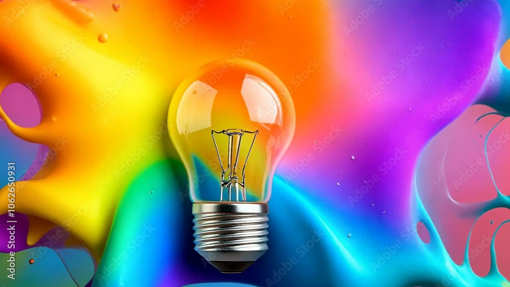 Lightbulb Idea in Colorful Abstract Background, creativity, innovation, inspiration, thinking, imagination Lightbulb Idea in Colorful Abstract Background, creativity, innovation, inspiration, thinking, imagination