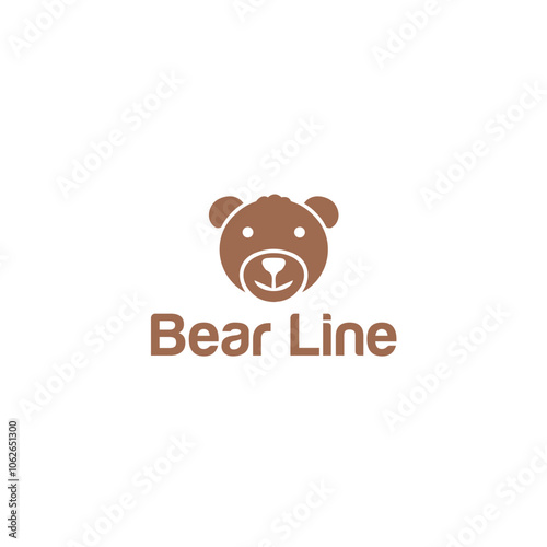 Bear Line Logo Design Animals