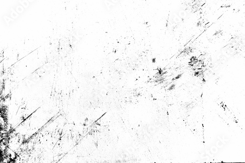 Abstract grunge texture effect, scratch and dust particle grain on white background. Dirt overlay or screen effect use for grunge and vintage image style