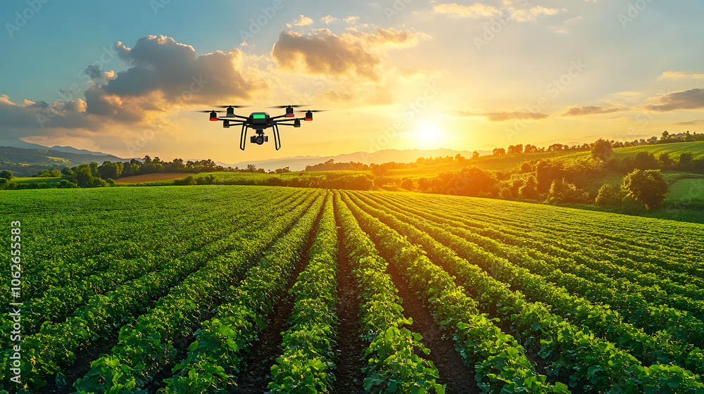 Illustrate a Modern Farm Utilizing AI Technology for Efficient Crop Monitoring and Management, Showcasing Drones, Sensors, and Data Analysis Tools to Optimize Harvests
Illustrate a Modern Farm Utilizing AI Technology for Efficient Crop Monitoring and Management, Showcasing Drones, Sensors, and Data Analysis Tools to Optimize Harvests
