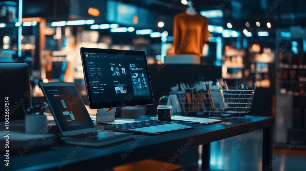 Person Using Computer for Online Shopping: A Conceptual Image for E-commerce, Retail, and Digital Marketing Person Using Computer for Online Shopping: A Conceptual Image for E-commerce, Retail, and Digital Marketing