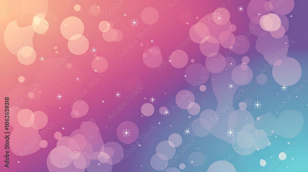 Abstract Gradient Background with White Circles and Stars Abstract Gradient Background with White Circles and Stars