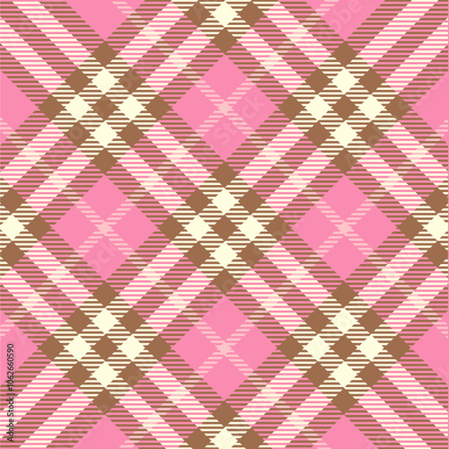 Pink Plaid Seamless Pattern Design Template