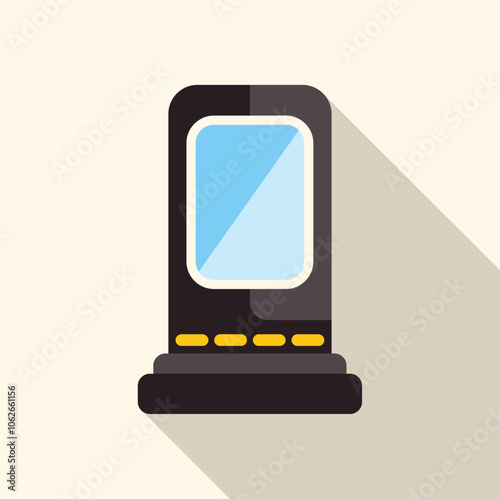 Futuristic smart scale displaying weight, body fat, and other health metrics on a sleek digital screen, promoting health and fitness