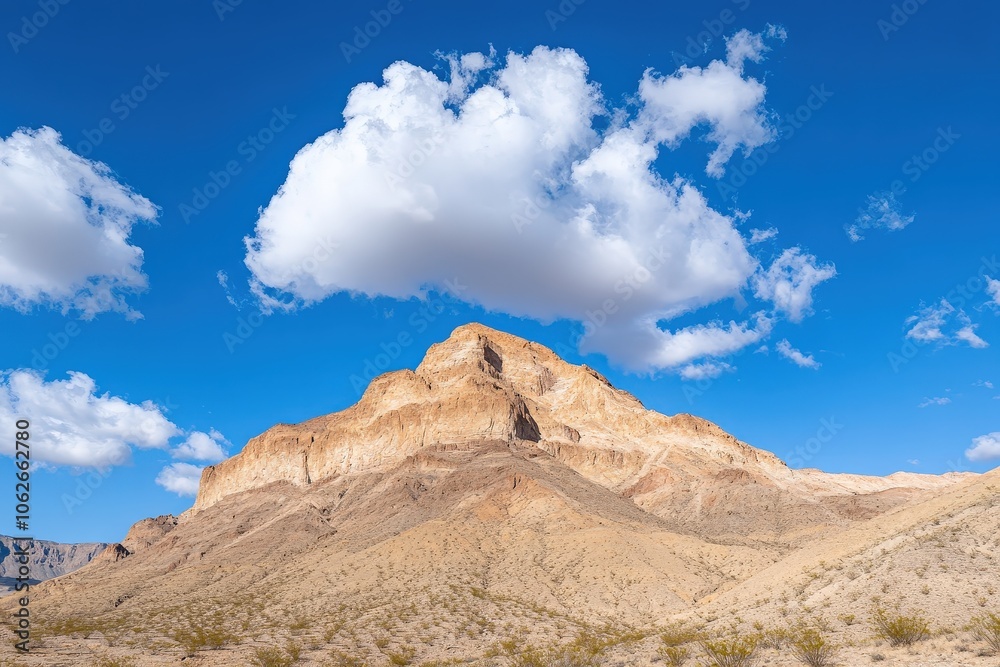 Fototapeta premium Majestic Mountain Range Under Blue Sky