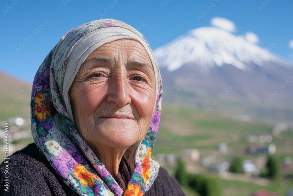 Graceful Armenian Woman Posing Near Mount Ararat Graceful Armenian Woman Posing Near Mount Ararat