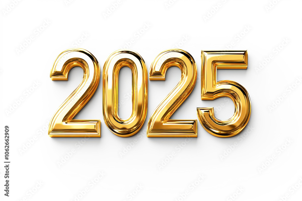 golden 3d text celebrating new year 2025. golden 3d text celebrating new year 2025.