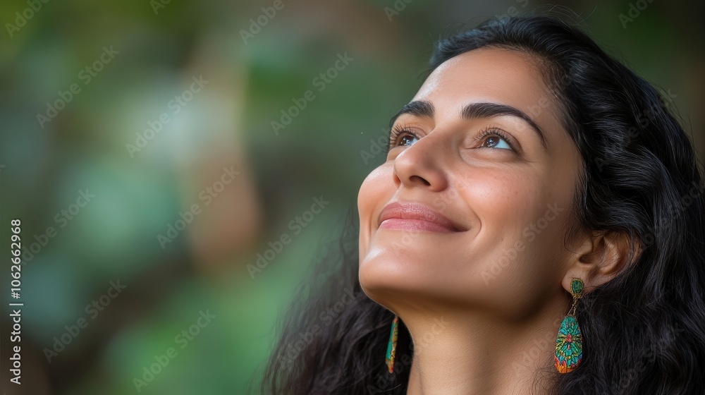 Joyful Indian Woman Appreciating Nature's Beauty Joyful Indian Woman Appreciating Nature's Beauty