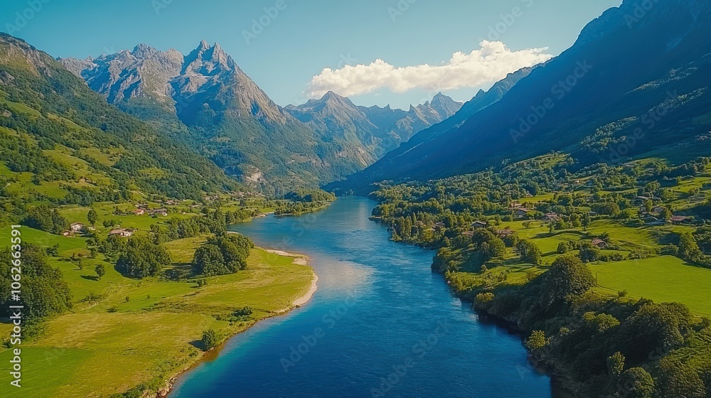 Fototapeta premium Verzasca River in Lavertezzo, Switzerland - Serene Nature Landscape with Stunning Background of Ticino Tessin Valley