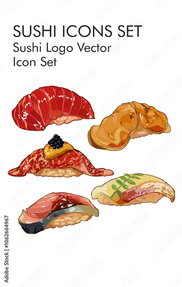 Sushi logo vector icon set Sushi logo vector icon set