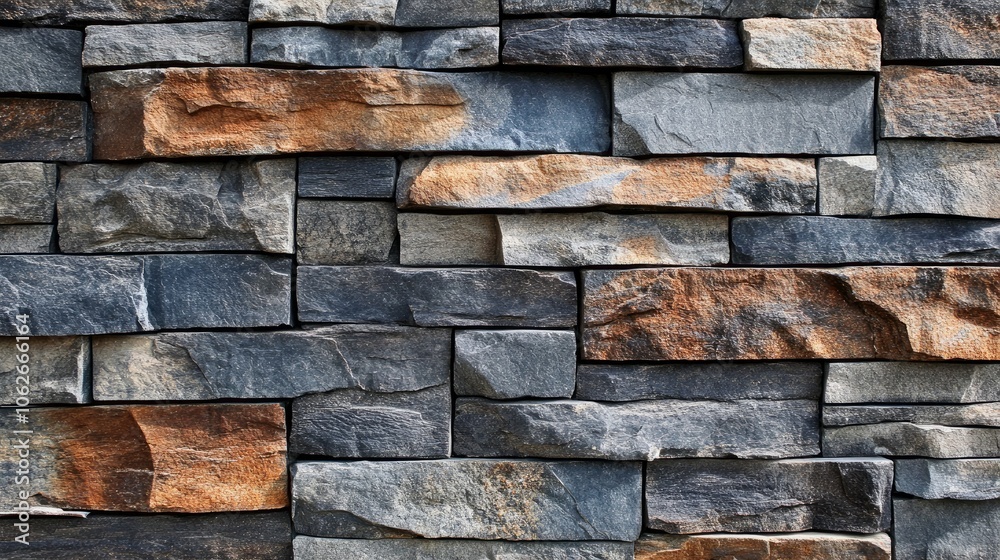 Simple, rustic stone wall with weathered texture, open space Simple, rustic stone wall with weathered texture, open space