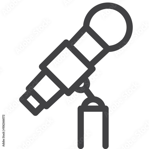 Simple microphone outline icon on white background