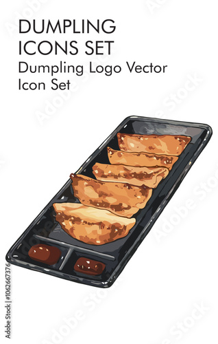 Dumpling logo vector icon set