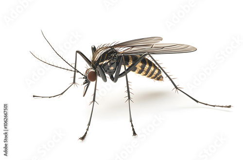 Beautiful view of a Mosquito on a white background