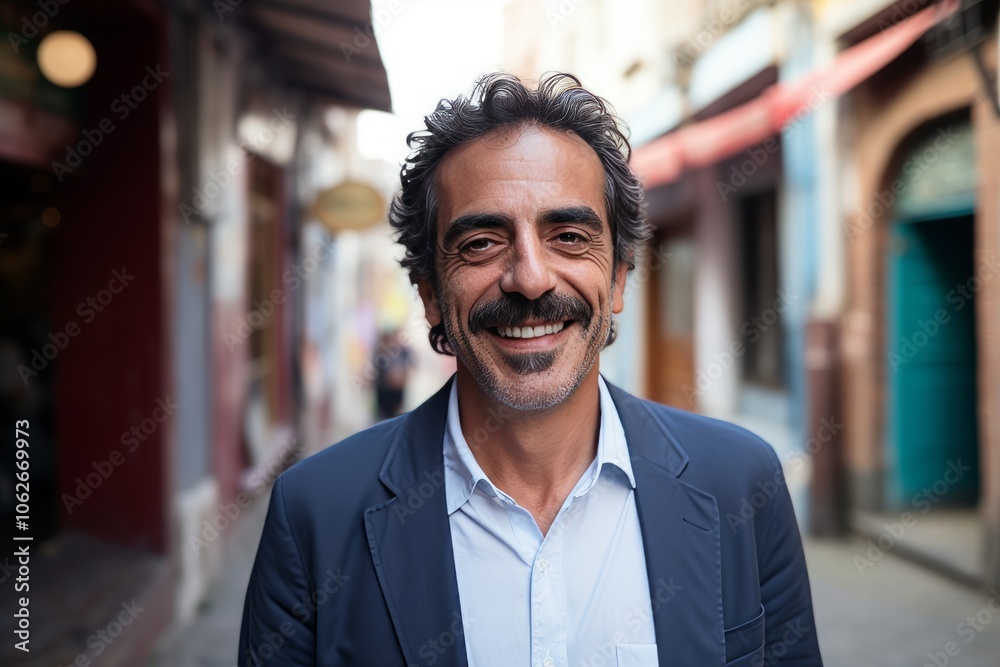 Portrait of handsome Persian businessman smiling in urban background. Man wearing suit. Portrait of handsome Persian businessman smiling in urban background. Man wearing suit.