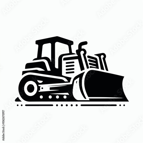 bulldozer logo illustration