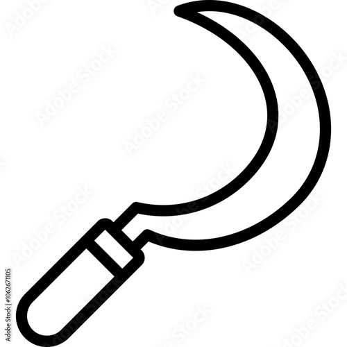 sickle icon illustration design with outline
