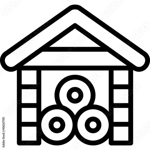shed icon illustration design with outline