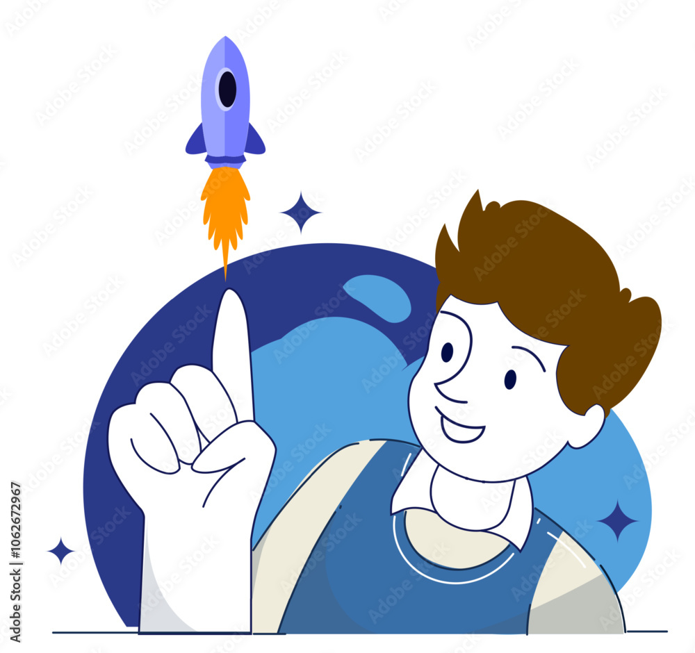 Business concept illustrations. Startup Business, Successful startup management, online communication, e-commerce, project management, finance and marketing.