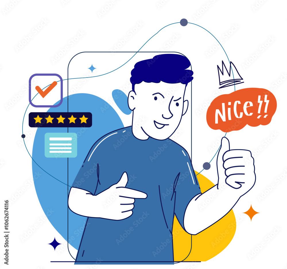 Business goal celebrating. Celebrating success and victory. Concept of win, achievement and luck. Winners rejoicing their triumph. Modern flat design illustration.