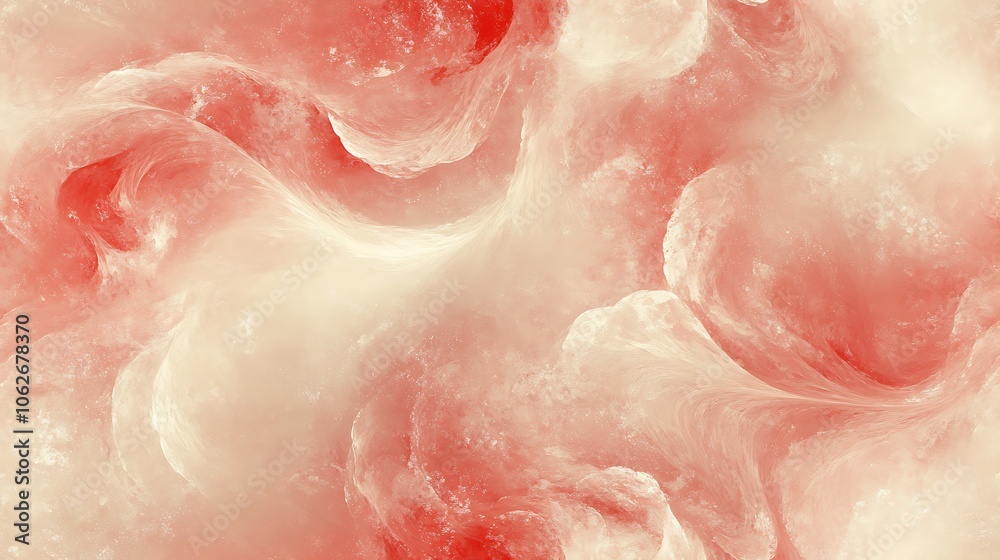 A delicate peppermint pattern in soft watercolor, faded red and white swirls with blurred edges, resting on a warm cream background. Dreamy and whimsical, hd quality, warm, gentle lighting. A delicate peppermint pattern in soft watercolor, faded red and white swirls with blurred edges, resting on a warm cream background. Dreamy and whimsical, hd quality, warm, gentle lighting.