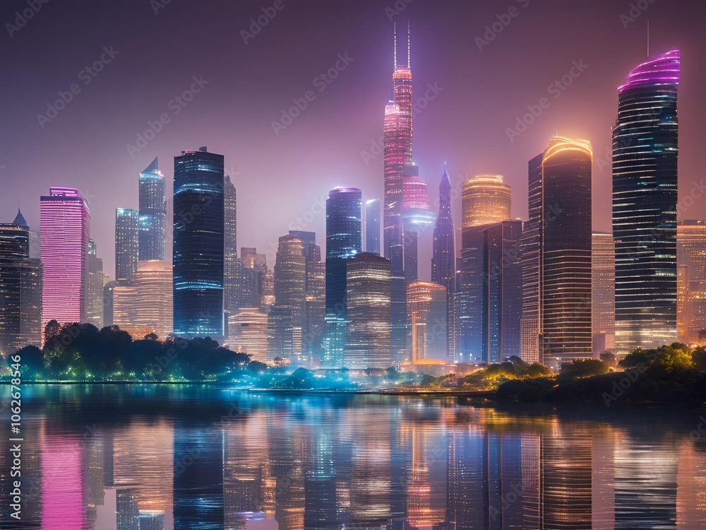 Obraz premium country skyline at night