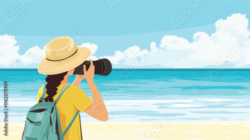 Photographer on beach