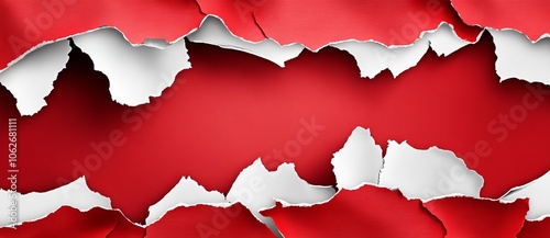 Wallpaper Mural Abstract red torn paper background with white ripped edges Torontodigital.ca