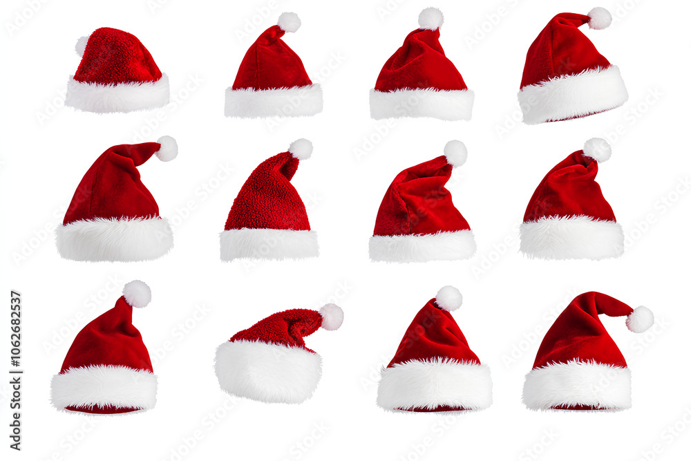 set of santa claus hats set of santa claus hats