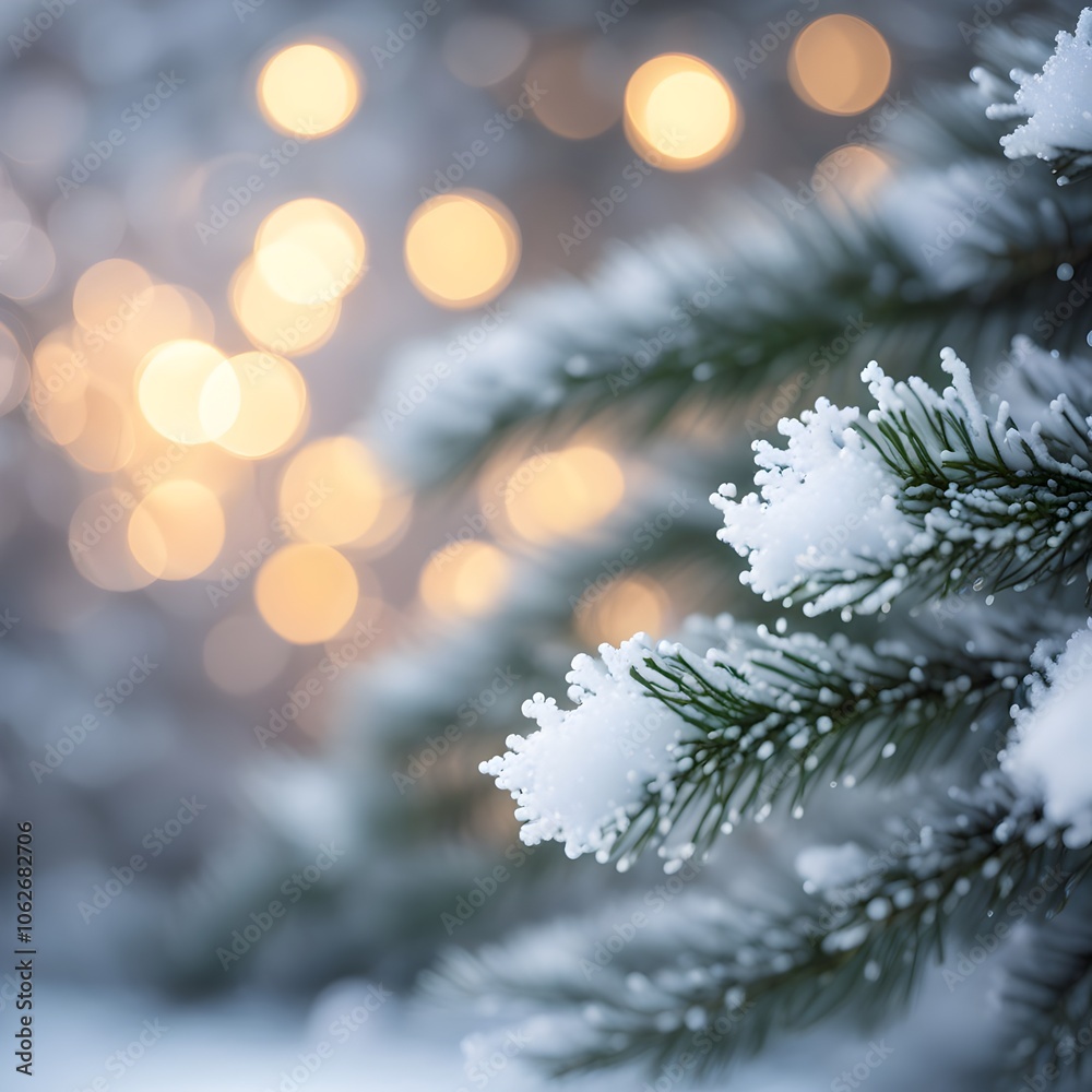 christmas tree with snow