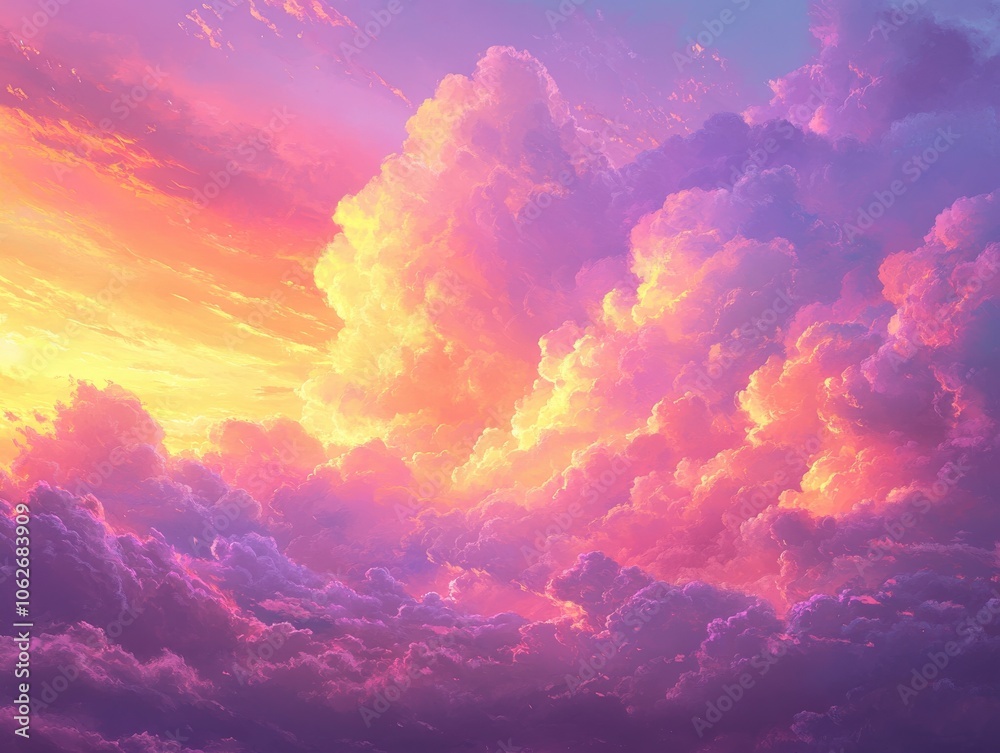 Vibrant Sunset Sky with Pink and Orange Hues Vibrant Sunset Sky with Pink and Orange Hues