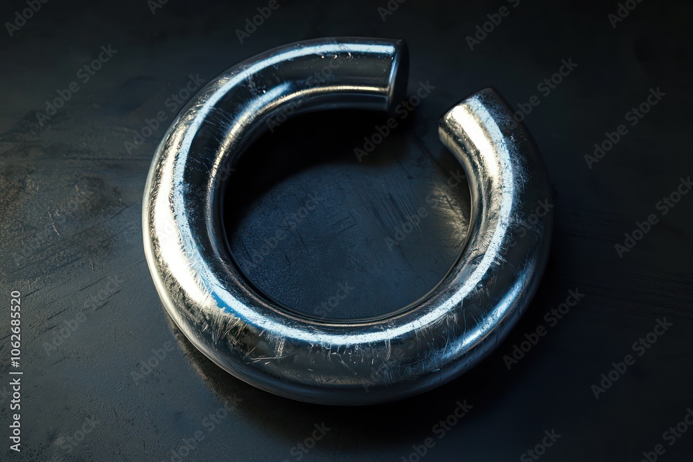 Detailed 3D model of a strong horseshoe magnet, depicted vividly.