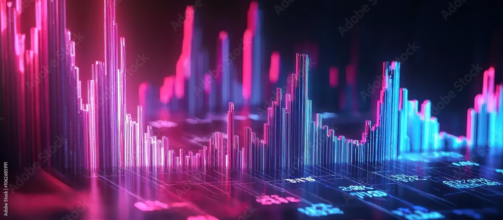 Artistic 3D model of a results graph, illustrating both gains and losses. Artistic 3D model of a results graph, illustrating both gains and losses.