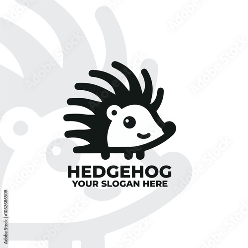 a flat logo of a hedgehog