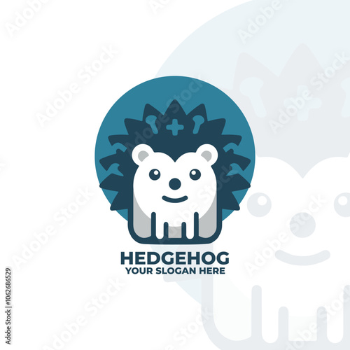 a flat logo of a hedgehog