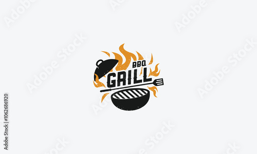 Grill logo design vector template