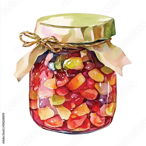 Jam food watercolor clipart illustration