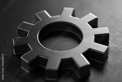 Detailed glyph design of a settings gear, intricate and mechanical.