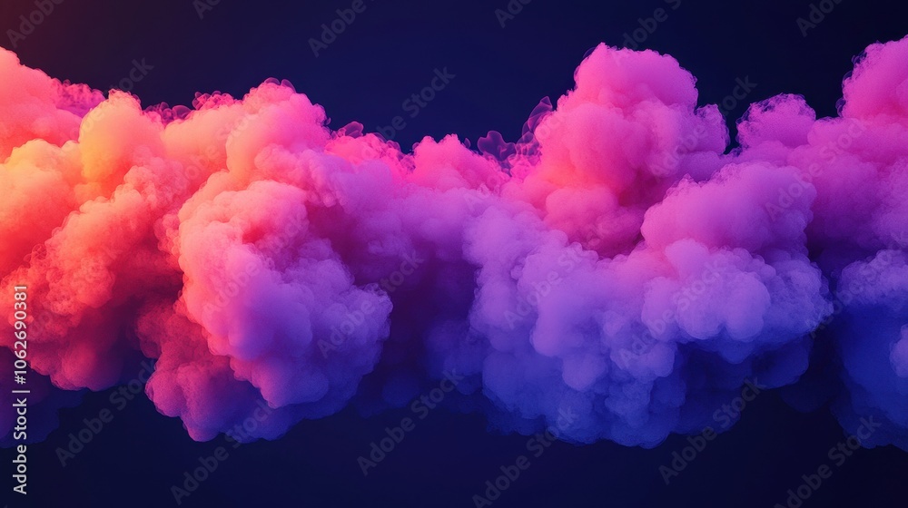 Digital Abstract Cloud Connections in Colorful Hues Digital Abstract Cloud Connections in Colorful Hues