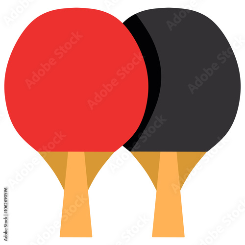 illustration of a bet or racket. A bet is a hitting tool in table tennis. On a white background