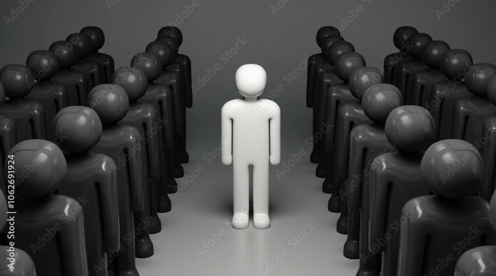 Fototapeta premium Highlighting Excellence: The Exceptional Candidate In A Diverse Group
